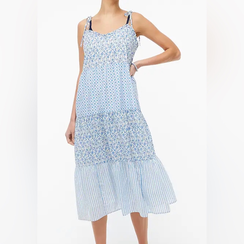 🎉 HP 🎉 NWT J Crew Ruffle tiered maxi cover-up dress